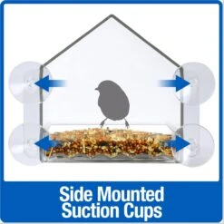 Natures Way Bird Products Clear View Window Bird Feeder, Clear, 2-cup -Sunny Decor Shop 818654 PT7. AC SS1800 V1681742908