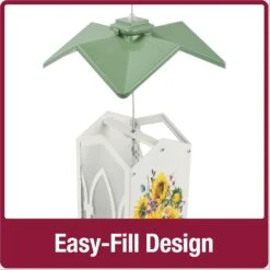 Natures Way Bird Products Country Cottage Gazebo Bird Feeder, White & Green, 1.5-qt -Sunny Decor Shop 818702 PT3. AC SS1800 V1681742901