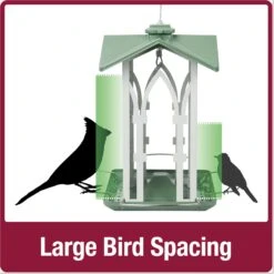 Natures Way Bird Products Country Cottage Gazebo Bird Feeder, White & Green, 1.5-qt -Sunny Decor Shop 818702 PT4. AC SS1800 V1681742889