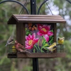 Natures Way Bird Products Stained Glass Hopper Bird Feeder, Multiple Colors, 3.1-qt -Sunny Decor Shop 818846 PT1. AC SS1800 V1681738088