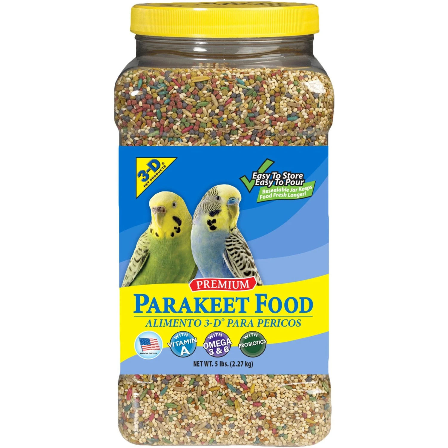 3-D Parakeet Food, 5-lb Jar 3 3-D Parakeet Food, 5-lb Jar