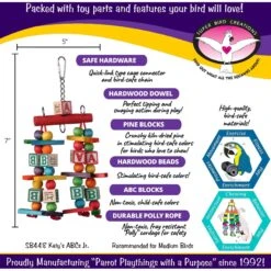 Super Bird Creations Katy's ABCs Jr. Bird Toy 13 Super Bird Creations Katy's ABCs Jr. Bird Toy -Sunny Decor Shop 864822 PT2. AC SS1800 V1687892499