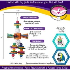Super Bird Creations Willy Nilly Bird Toy -Sunny Decor Shop 864854 PT2. AC SS1800 V1687891365