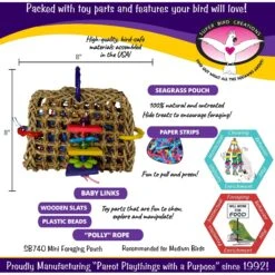Super Bird Creations Mini Foraging Pouch Bird Toy -Sunny Decor Shop 864950 PT2. AC SS1800 V1687890545