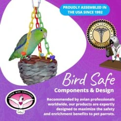 Super Bird Creations Hanging Treat Basket Bird Toy -Sunny Decor Shop 864982 PT7. AC SS1800 V1687883153