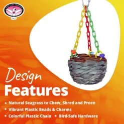 Super Bird Creations Hanging Treat Basket Bird Toy -Sunny Decor Shop 864982 PT8. AC SS1800 V1687883088