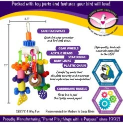 Super Bird Creations 4 Way Fun Bird Toy 12 Super Bird Creations 4 Way Fun Bird Toy -Sunny Decor Shop 864998 PT2. AC SS1800 V1687881770
