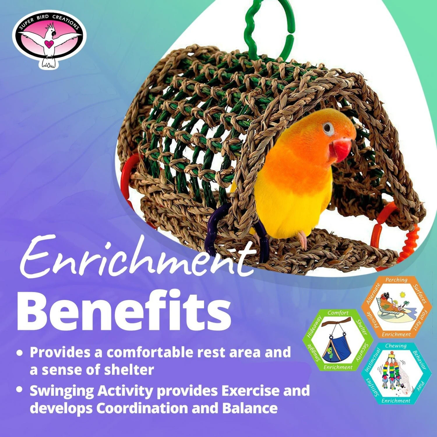 Super Bird Creations Seagrass Tent Bird Toy 7 Super Bird Creations Seagrass Tent Bird Toy - Image 5