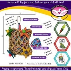 Super Bird Creations Pickin' Pocket Bird Toy -Sunny Decor Shop 865062 PT2. AC SS1800 V1687881831