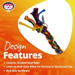 Super Bird Creations Rainbow Rope Bridge Bird Toy -Sunny Decor Shop 865270 PT8. AC SS1800 V1687887277