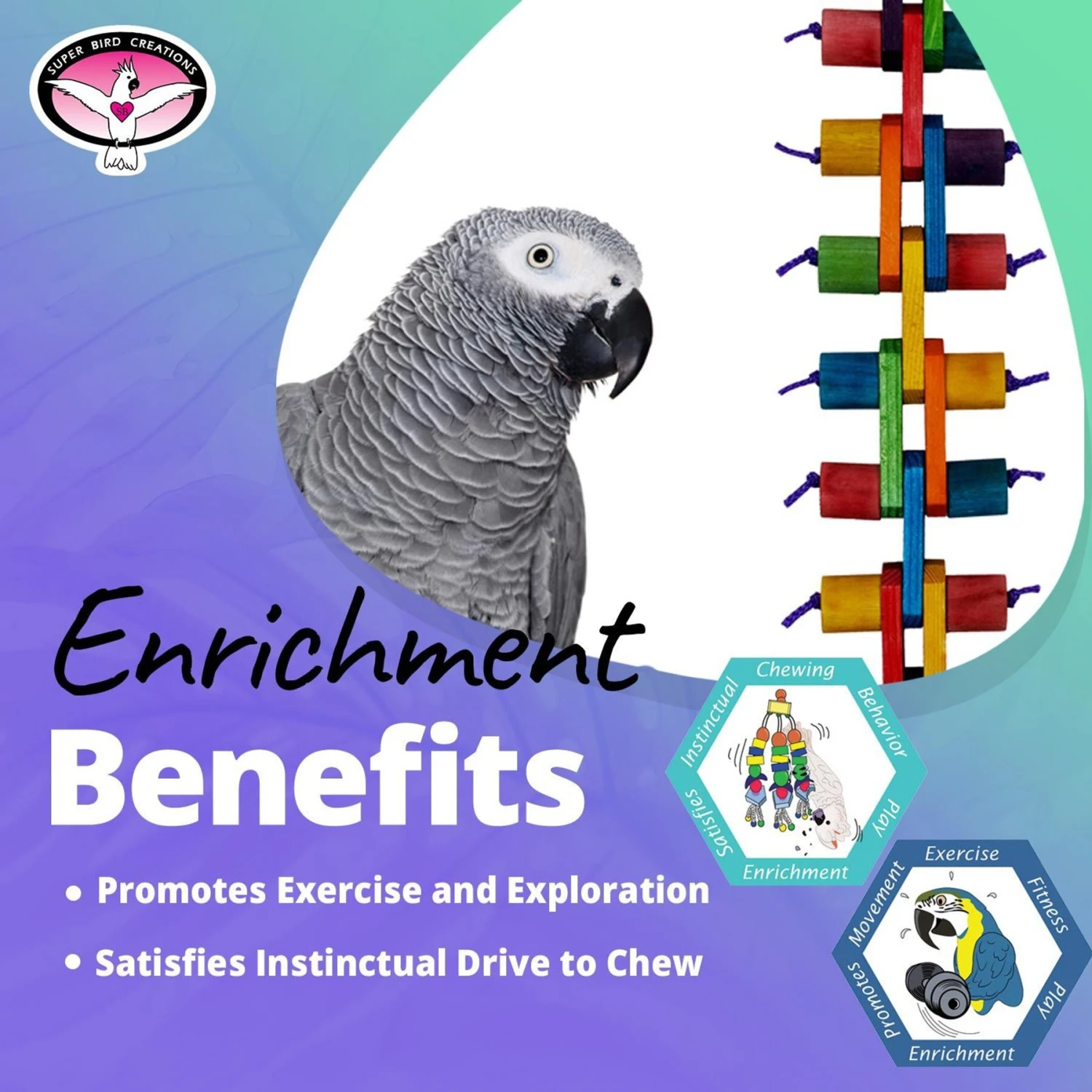 Super Bird Creations Link 'N Chew Bird Toy 5 Super Bird Creations Link 'N Chew Bird Toy - Image 3