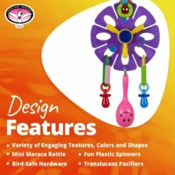 Super Bird Creations Maraca Flower Bird Toy -Sunny Decor Shop 865382 PT8. AC SS1800 V1687880240