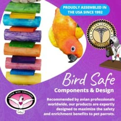 Super Bird Creations Sola Balsa Stack Bird Toy -Sunny Decor Shop 865398 PT7. AC SS1800 V1687880236
