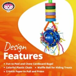 Super Bird Creations Wacky Waffle Bagel Bird Toy -Sunny Decor Shop 865414 PT8. AC SS1800 V1687882548