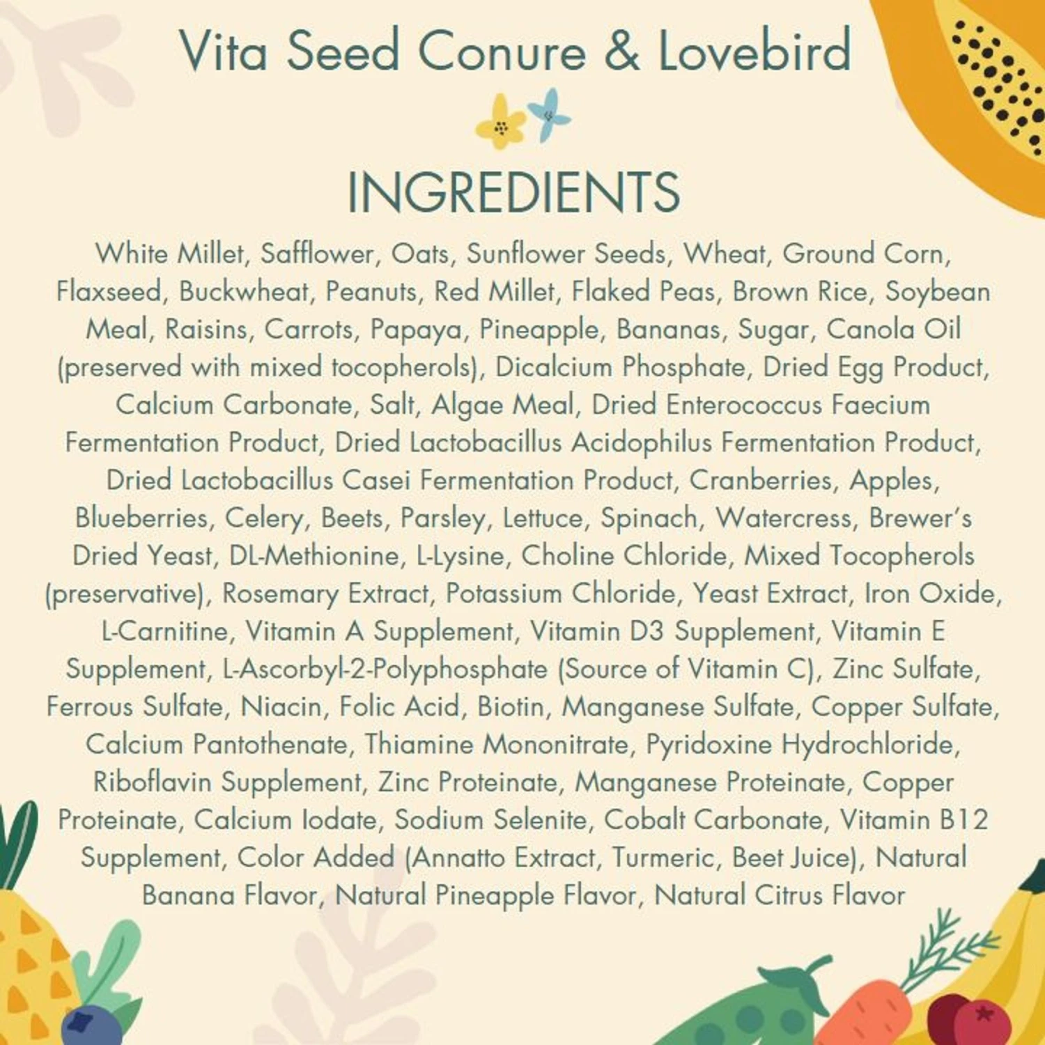 Higgins Vita Seed Conure & Lovebird Bird Food, 2.5-lb Bag 5 Higgins Vita Seed Conure & Lovebird Bird Food, 2.5-lb Bag - Image 3