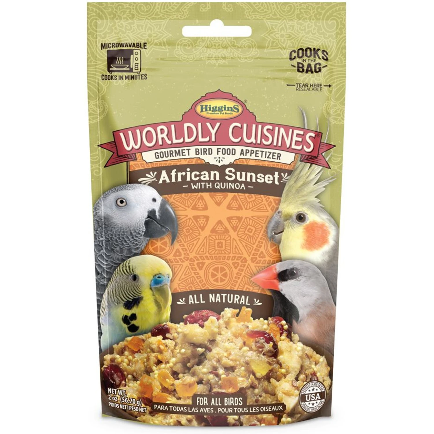 Higgins Worldly Cuisines African Sunset Bird Food, 3-oz Bag 3 Higgins Worldly Cuisines African Sunset Bird Food, 3-oz Bag