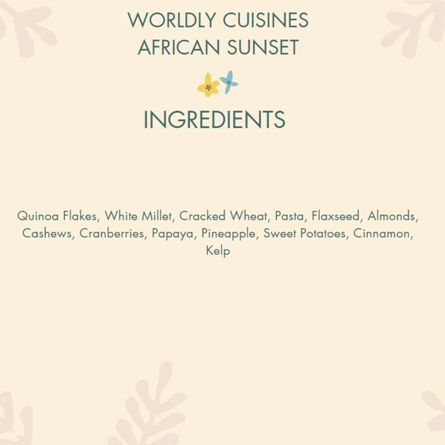 Higgins Worldly Cuisines African Sunset Bird Food, 3-oz Bag 4 Higgins Worldly Cuisines African Sunset Bird Food, 3-oz Bag - Image 2