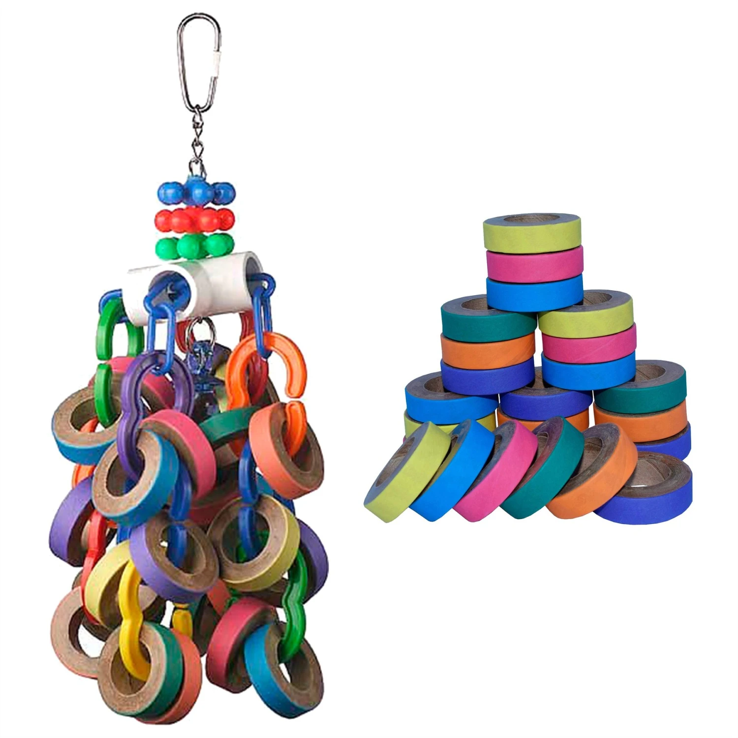 Super Bird Creations Bagel Cascade Bird Toy, Large & Super Bird Creations Fatty Bagels, Medium/Large, 24 Count 3 Super Bird Creations Bagel Cascade Bird Toy, Large & Super Bird Creations Fatty Bagels, Medium/Large, 24 Count