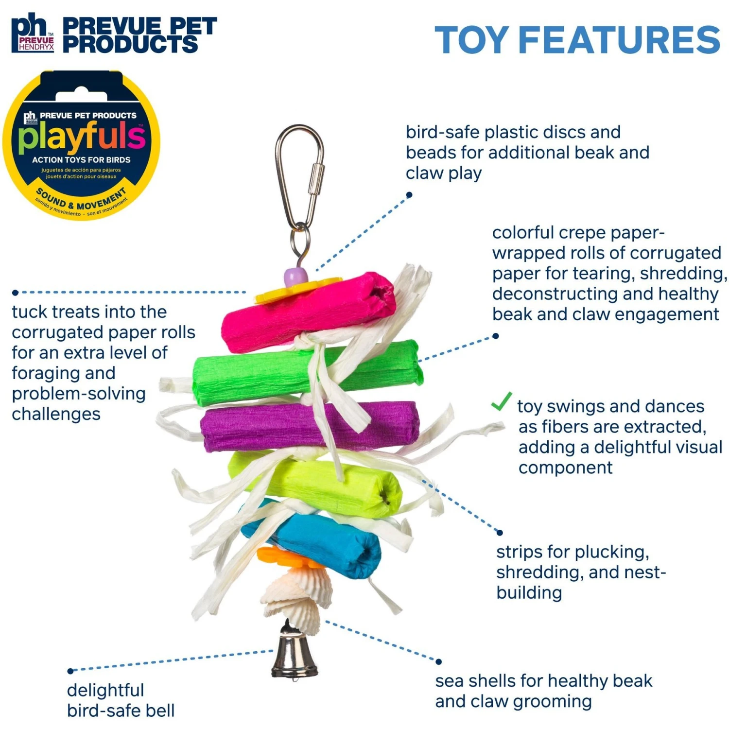 Prevue Pet Products Playfuls Pixie Sticks Bird Toy, Multicolor 5 Prevue Pet Products Playfuls Pixie Sticks Bird Toy, Multicolor - Image 3