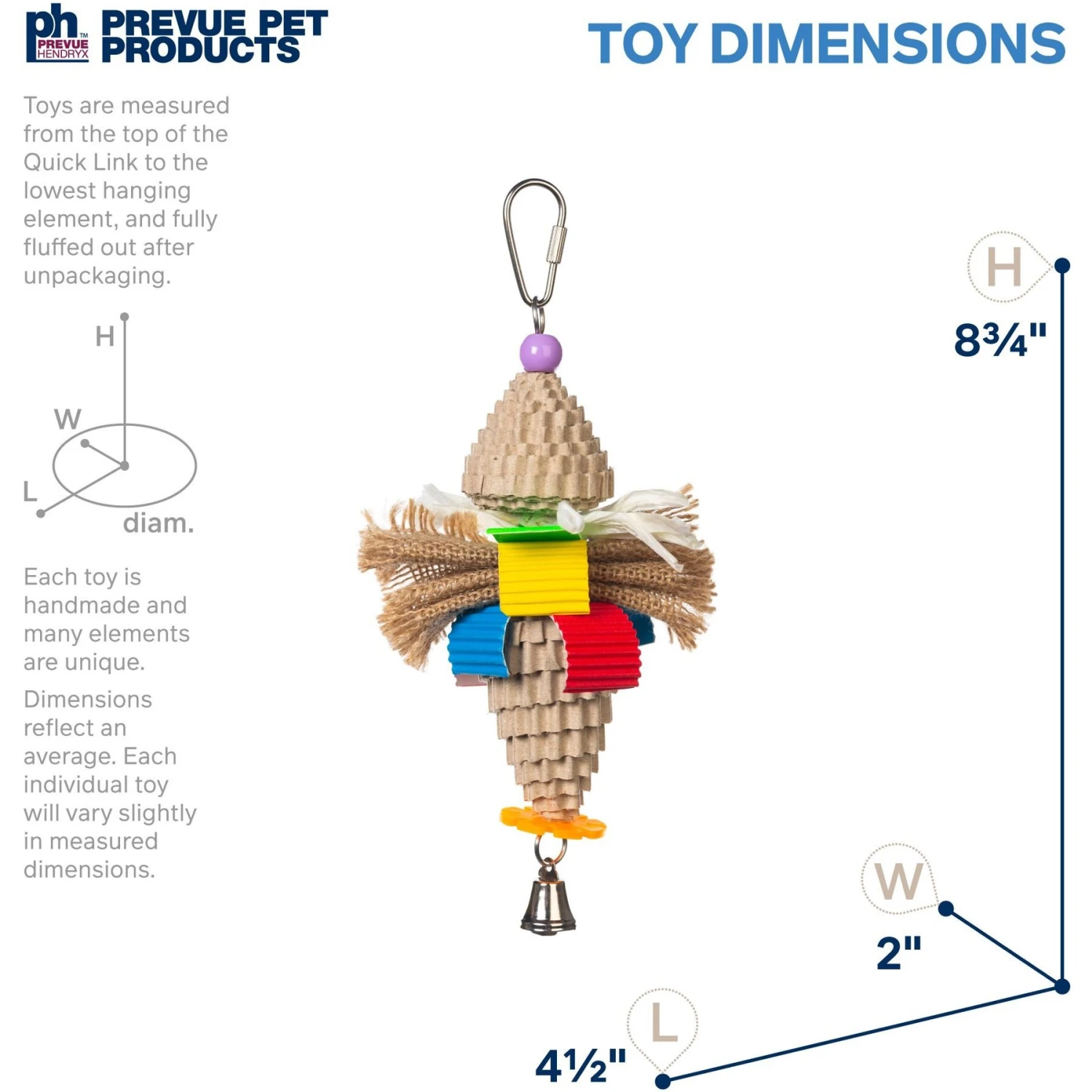 Prevue Pet Products Playfuls Mr. Mustache Bird Toy, Multicolor 4 Prevue Pet Products Playfuls Mr. Mustache Bird Toy, Multicolor - Image 2