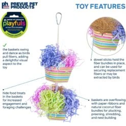 Prevue Pet Products Playfuls Baskets Of Bounty Bird Toy, Multicolor -Sunny Decor Shop 905654 PT2. AC SS1800 V1689366196
