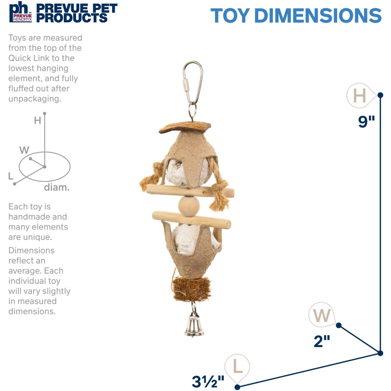 Prevue Pet Products Naturals Duchess Bird Toy, Natural 4 Prevue Pet Products Naturals Duchess Bird Toy, Natural - Image 2
