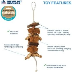Prevue Pet Products Naturals Coco Rope Mini Bird Toy, Natural -Sunny Decor Shop 905734 PT2. AC SS1800 V1689364527