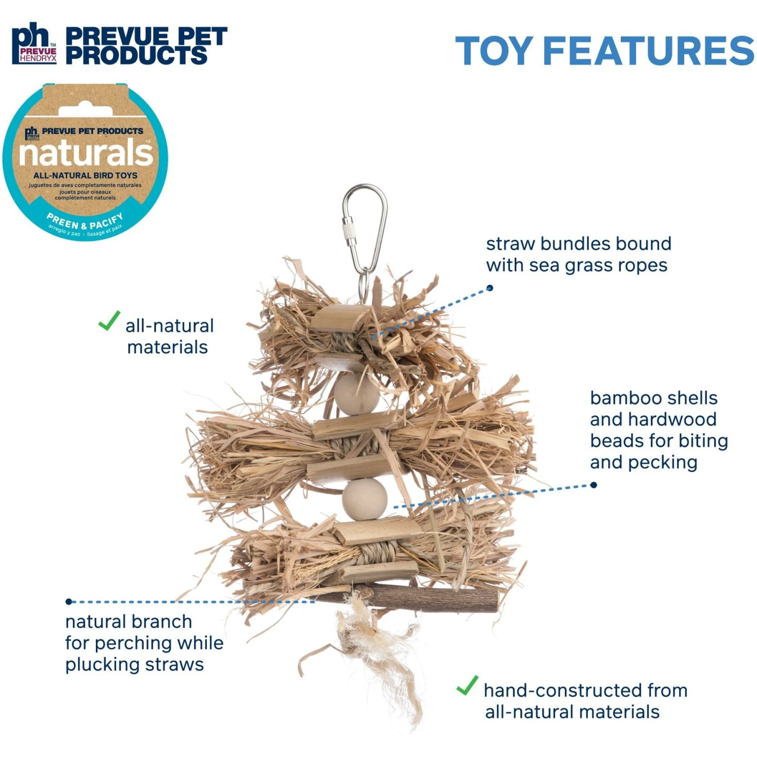 Prevue Pet Products Naturals Woodland Harvest Bird Toy, Natural 5 Prevue Pet Products Naturals Woodland Harvest Bird Toy, Natural - Image 3