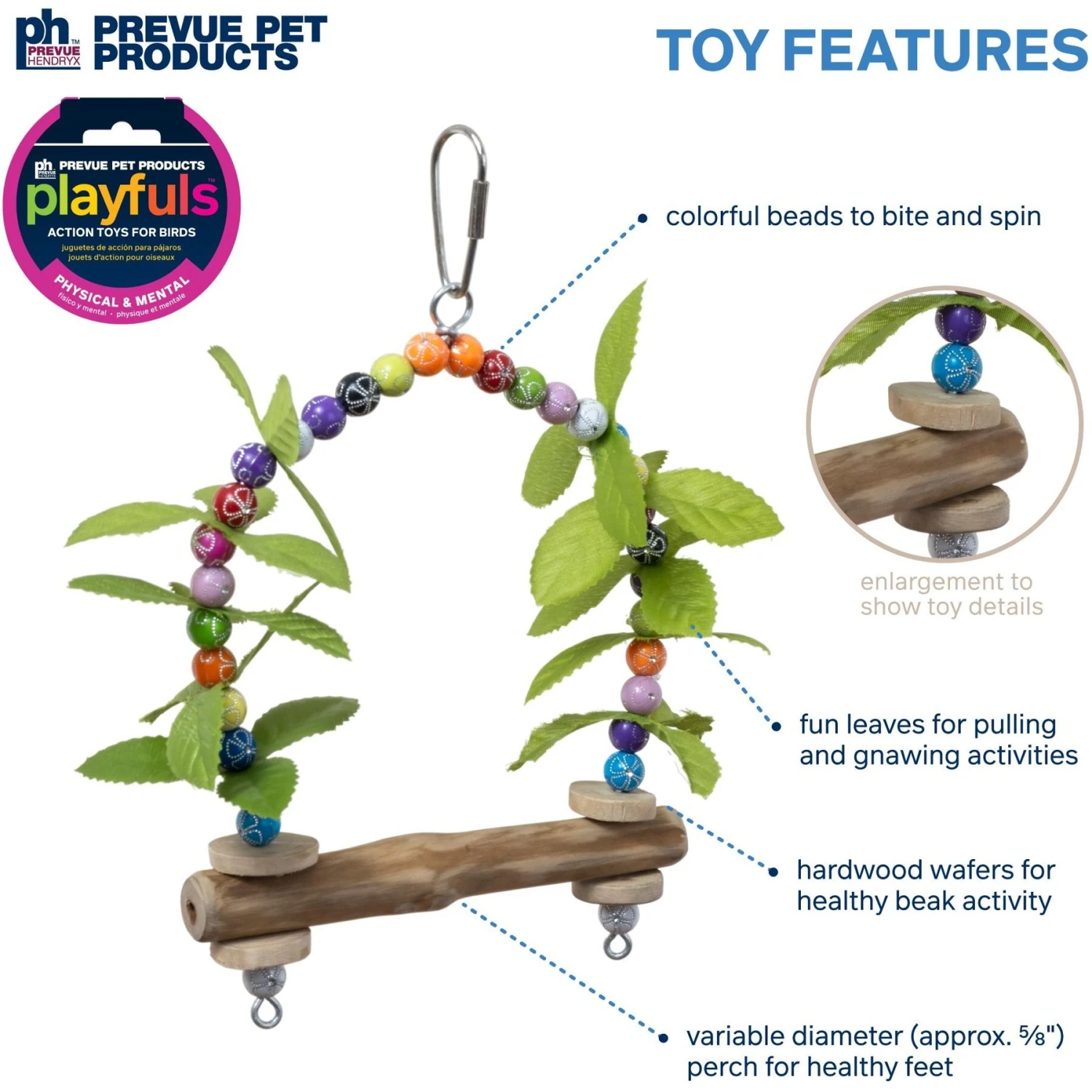 Prevue Pet Products Playfuls Birds Of Paradise Swing Bird Toy, Multicolor 5 Prevue Pet Products Playfuls Birds Of Paradise Swing Bird Toy, Multicolor - Image 3