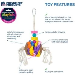 Prevue Pet Products Playfuls Accordion Crinkle Bird Toy, Multicolor -Sunny Decor Shop 905894 PT2. AC SS1800 V1689366276