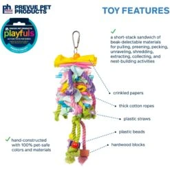 Prevue Pet Products Playfuls Short Stack Bird Toy, Multicolor 11 Prevue Pet Products Playfuls Short Stack Bird Toy, Multicolor -Sunny Decor Shop 906038 PT2. AC SS1800 V1689364466