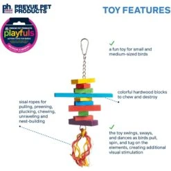 Prevue Pet Products Playfuls Sassy Bird Toy, Multicolor -Sunny Decor Shop 906054 PT2. AC SS1800 V1689364494
