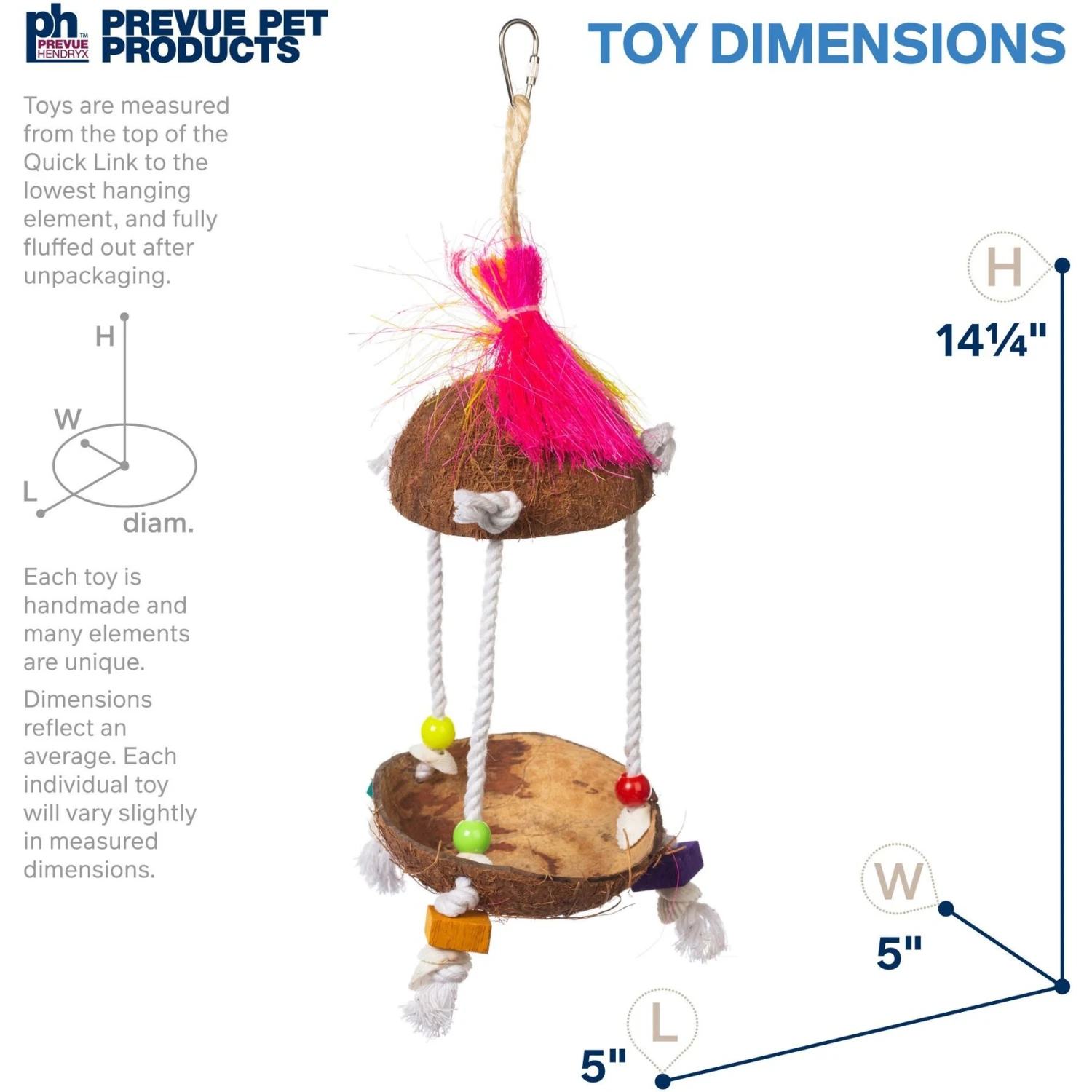 Prevue Pet Products Playfuls Tiki Hut Bird Toy, Multicolor 4 Prevue Pet Products Playfuls Tiki Hut Bird Toy, Multicolor - Image 2