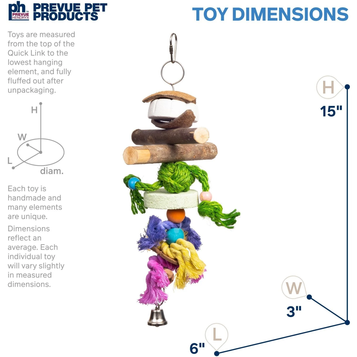 Prevue Pet Products Playfuls Mineral Bird Toy, Multicolor 4 Prevue Pet Products Playfuls Mineral Bird Toy, Multicolor - Image 2