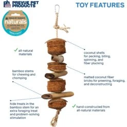 Prevue Pet Products Naturals Coco & Bamboo Bird Toy, Natural -Sunny Decor Shop 906166 PT2. AC SS1800 V1689367289