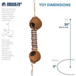 Prevue Pet Products Naturals Double Coconut Walk Bird Toy, Natural 10 Prevue Pet Products Naturals Double Coconut Walk Bird Toy, Natural -Sunny Decor Shop 906326 PT1. AC SS1800 V1689364481