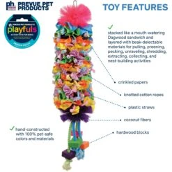 Prevue Pet Products Playfuls Dagwood Bird Toy, Multicolor -Sunny Decor Shop 906374 PT2. AC SS1800 V1689368087
