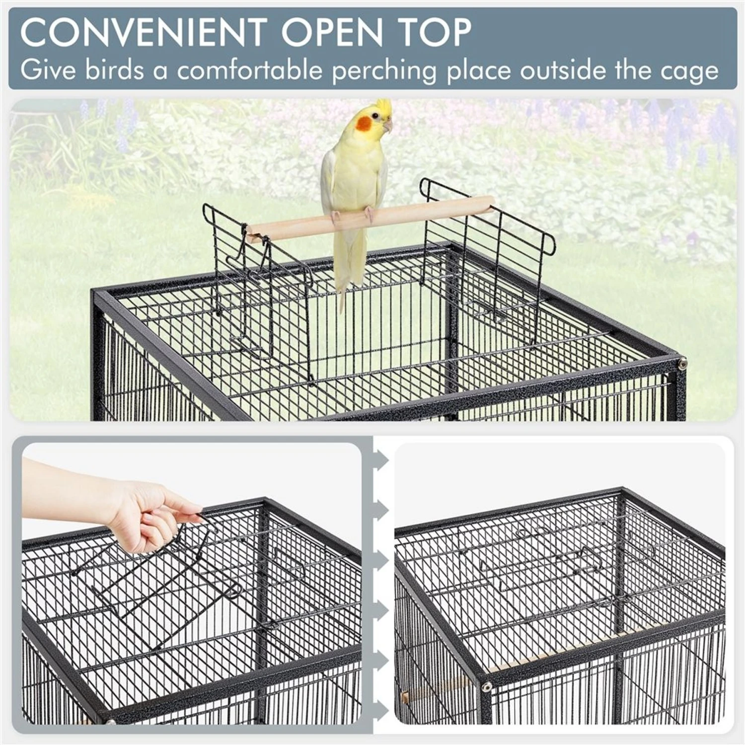 Yaheetech Iron Small Bird Cage, Black, 40-in 10 Yaheetech Iron Small Bird Cage, Black, 40-in - Image 8