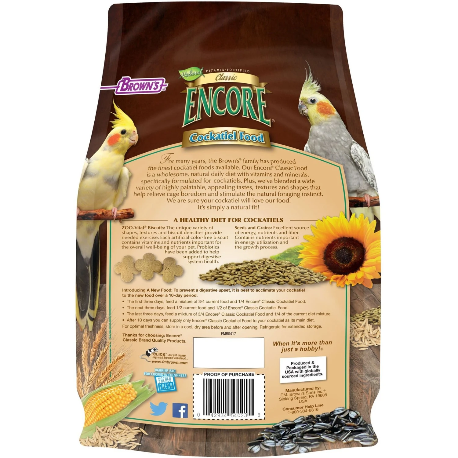 Brown's Encore Classic Natural Cockatiel Food 4 Brown's Encore Classic Natural Cockatiel Food - Image 2