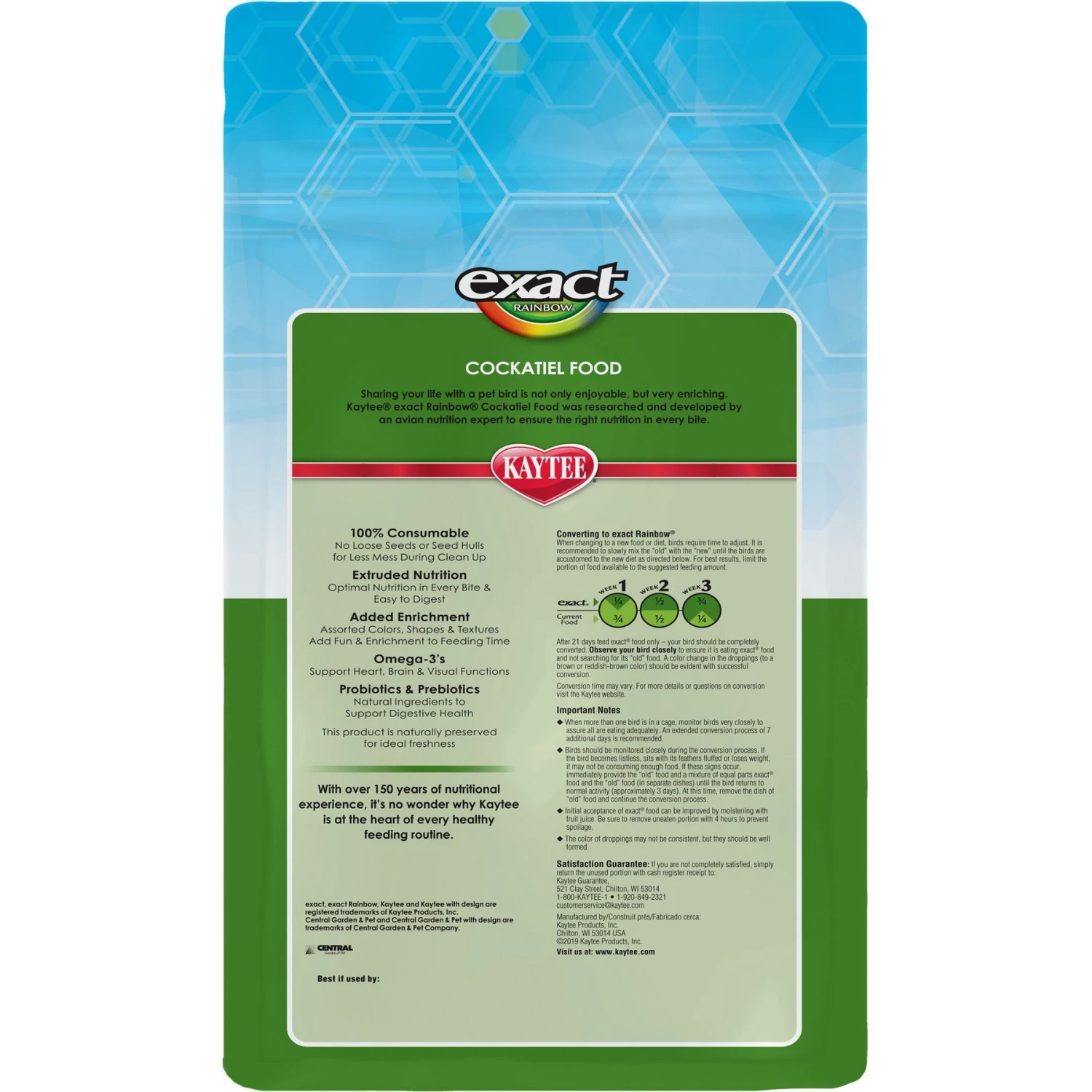 Kaytee Exact Rainbow Cockatiel Bird Food 6 Kaytee Exact Rainbow Cockatiel Bird Food - Image 4