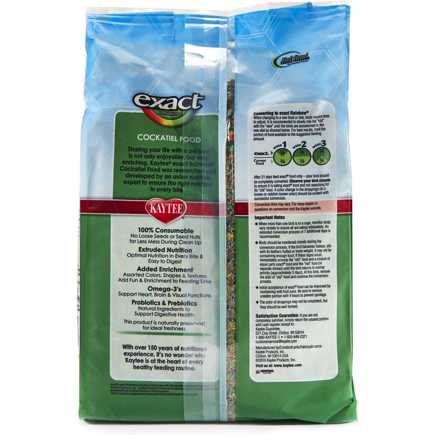 Kaytee Exact Rainbow Cockatiel Bird Food 10 Kaytee Exact Rainbow Cockatiel Bird Food - Image 8