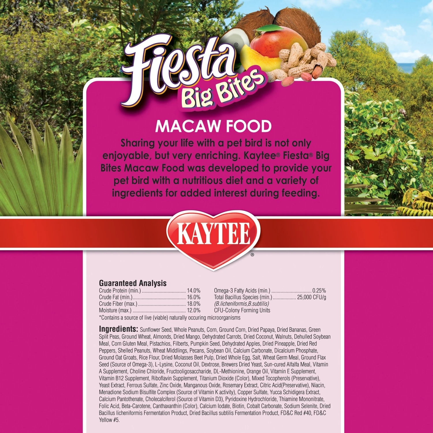 Kaytee Fiesta Big Bites Macaw Food 4 Kaytee Fiesta Big Bites Macaw Food - Image 2