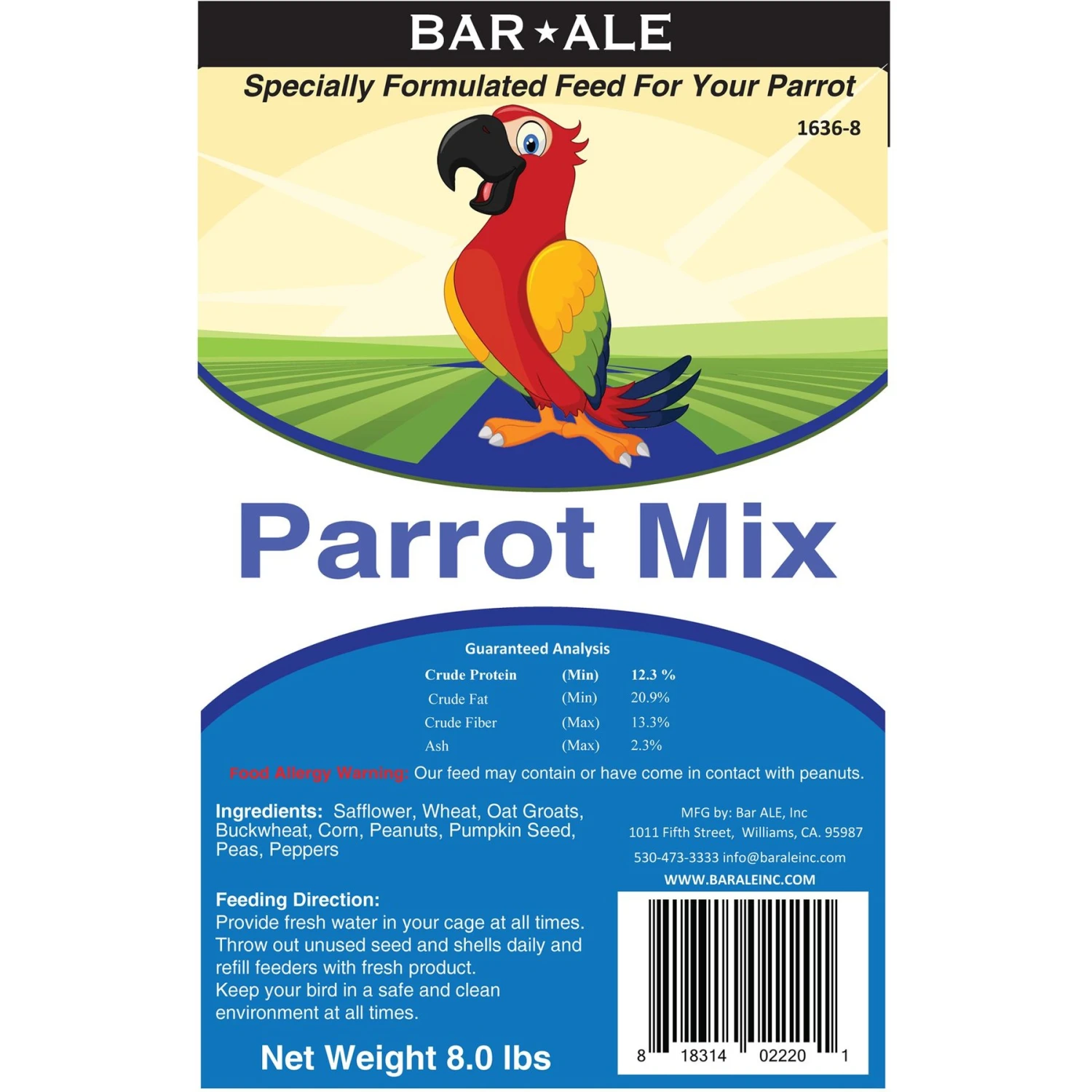 Bar ALE Parrot Mix Premium Parrot Food, 8-lb Bag 3 Bar ALE Parrot Mix Premium Parrot Food, 8-lb Bag
