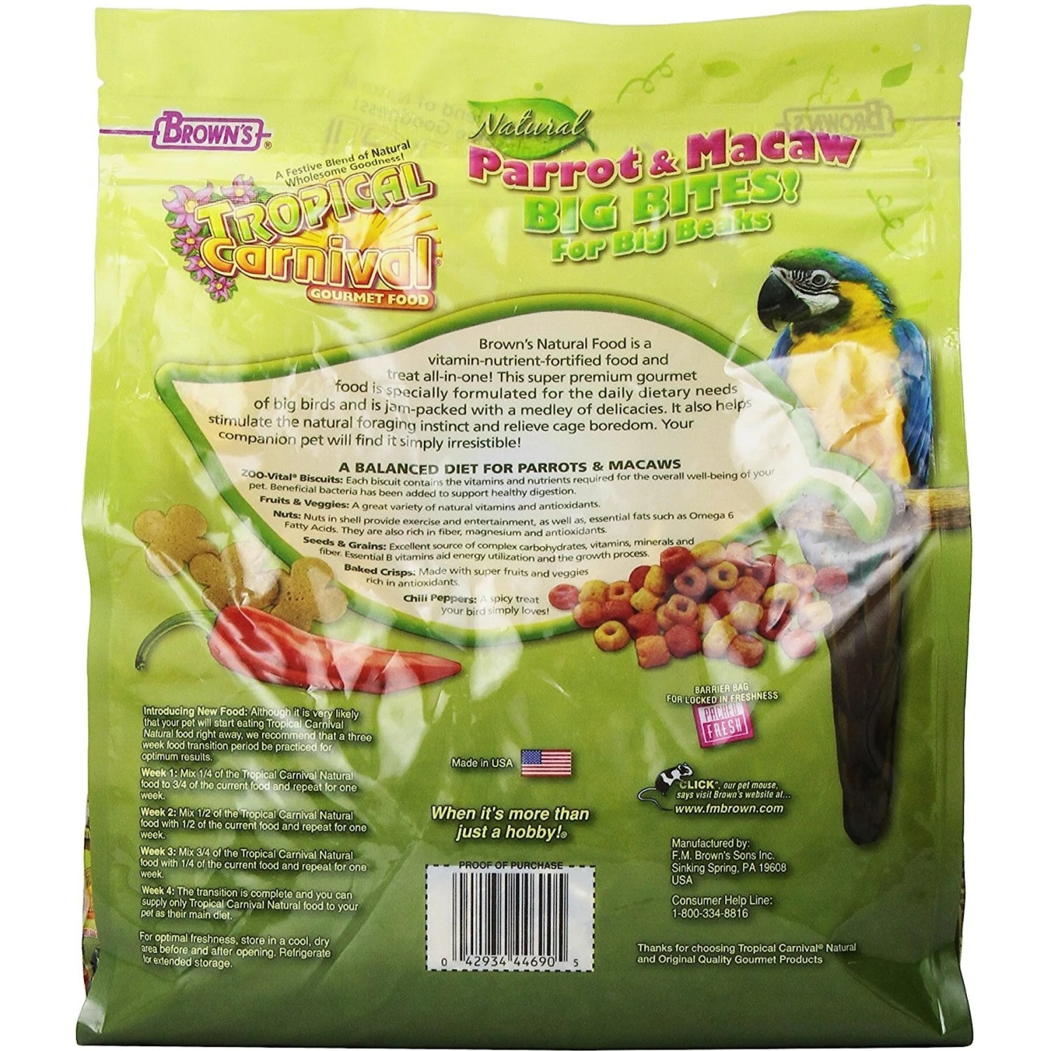 Brown's Tropical Carnival Big Bites With ZOO-Vital Biscuits Parrot & Macaw Food 4 Brown's Tropical Carnival Big Bites With ZOO-Vital Biscuits Parrot & Macaw Food - Image 2