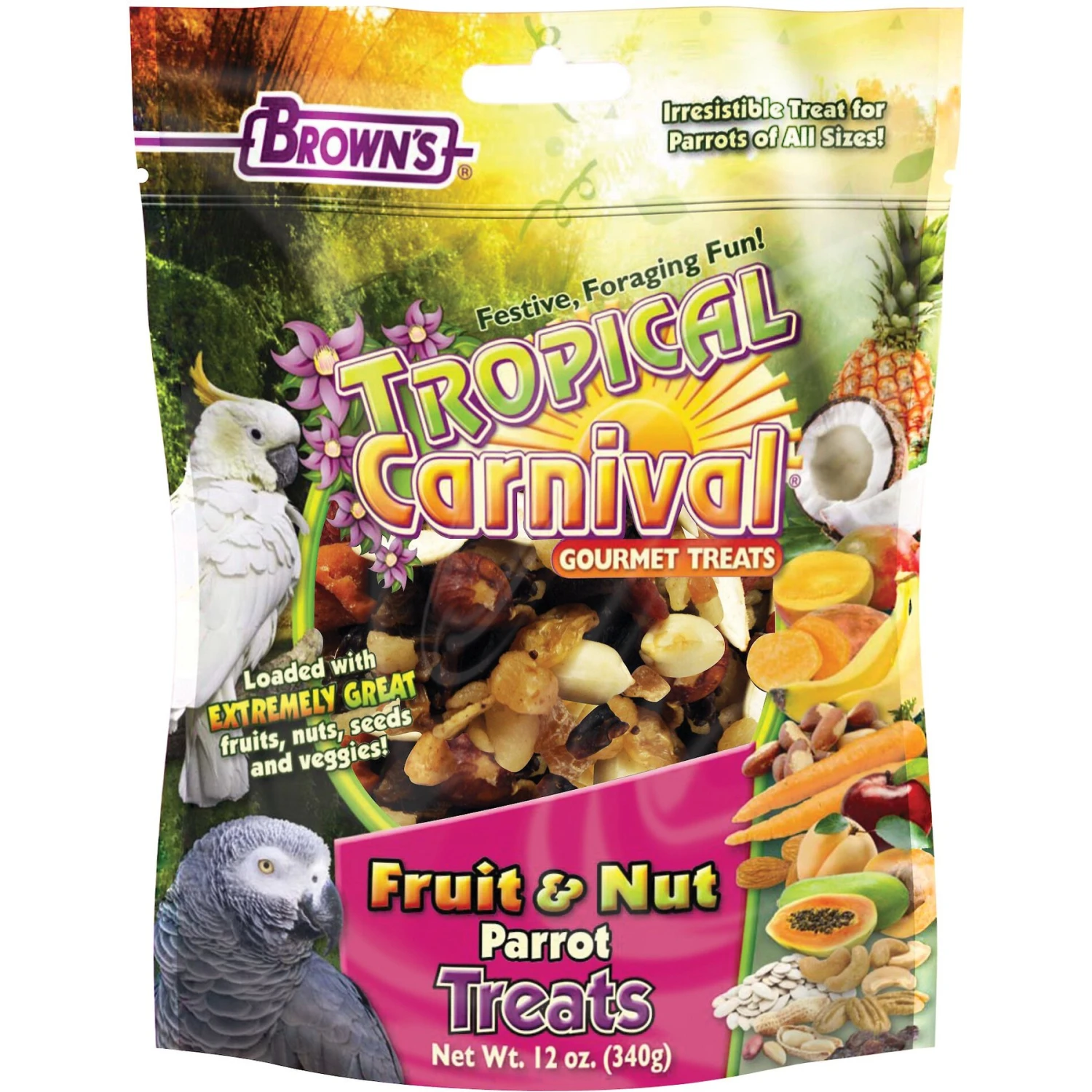 Brown's Tropical Carnival Fruit & Nut Parrot Bird Treats 3 Brown's Tropical Carnival Fruit & Nut Parrot Bird Treats