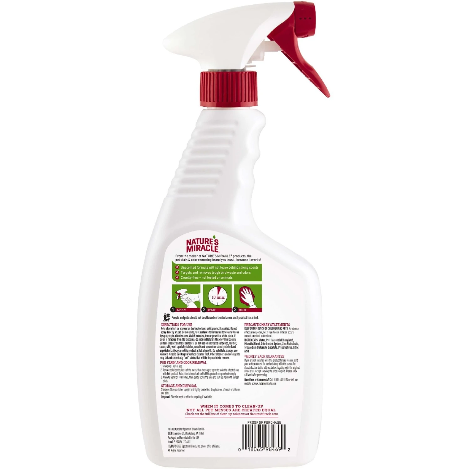 Nature's Miracle Bird Cage & Surface Cleaner Spray, 24-oz Bottle 4 Nature's Miracle Bird Cage & Surface Cleaner Spray, 24-oz Bottle - Image 2