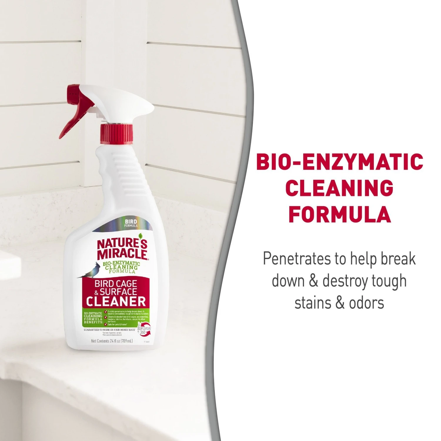 Nature's Miracle Bird Cage & Surface Cleaner Spray, 24-oz Bottle 9 Nature's Miracle Bird Cage & Surface Cleaner Spray, 24-oz Bottle - Image 7