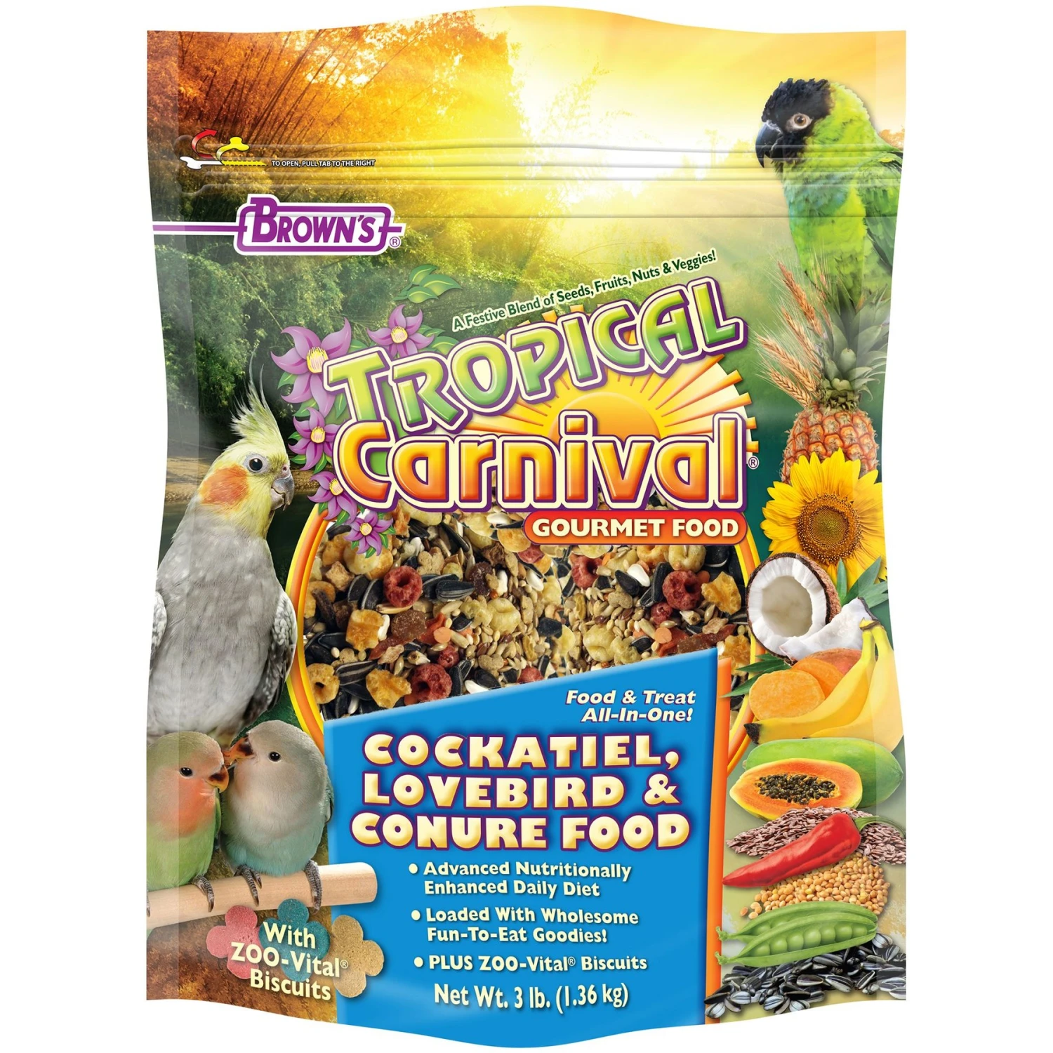 Brown's Tropical Carnival Gourmet Cockatiel Food 3 Brown's Tropical Carnival Gourmet Cockatiel Food