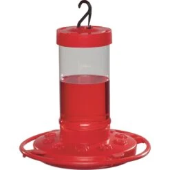 First Nature Hummingbird Bird Feeder, Red, 16-oz